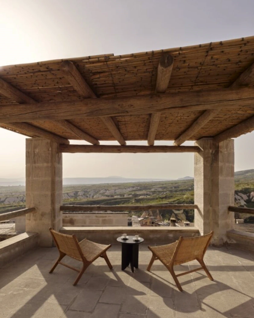 Junior Suite stone bathroom with jacuzzi at Argos in Cappadocia