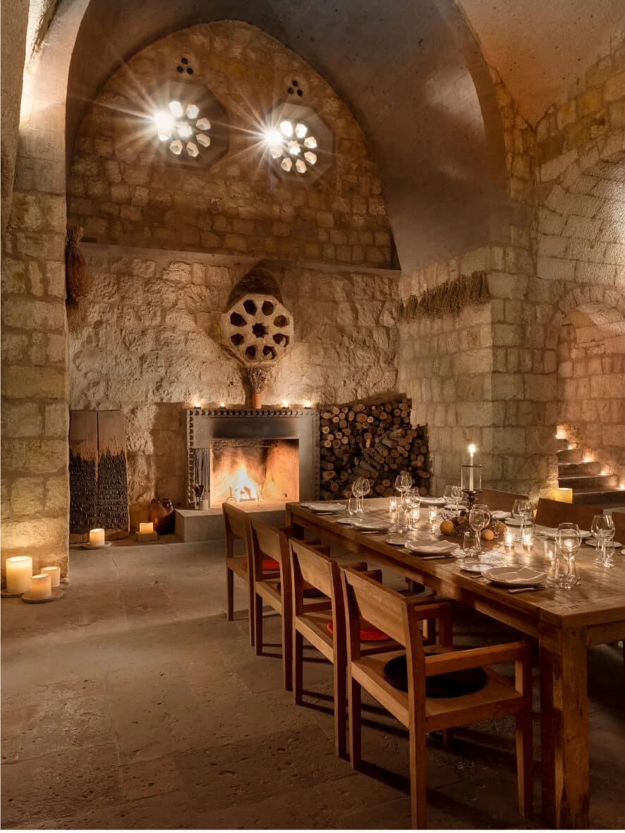 Event setup at Bezirhane, Argos in Cappadocia