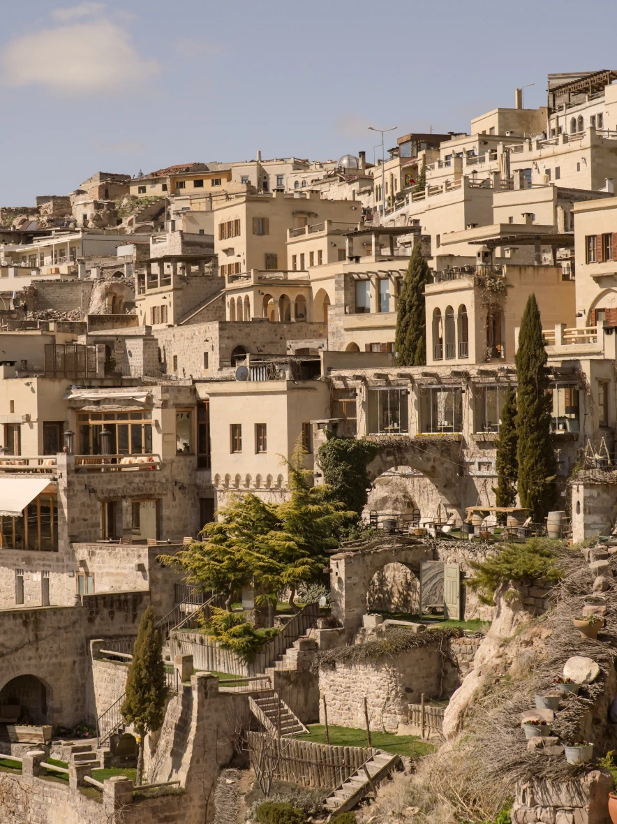 Uçhisar stone village where Argos in Cappadocia sits