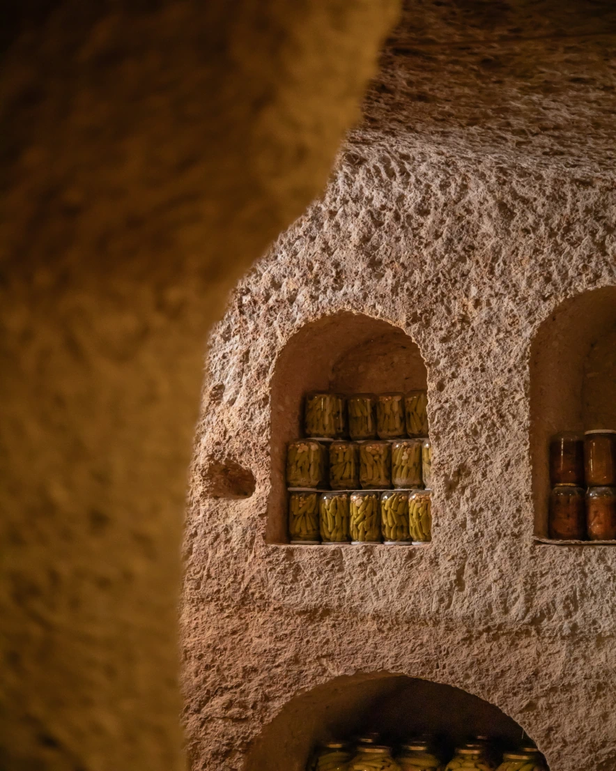 Historic stone-arched passage at Argos in Cappadocia
