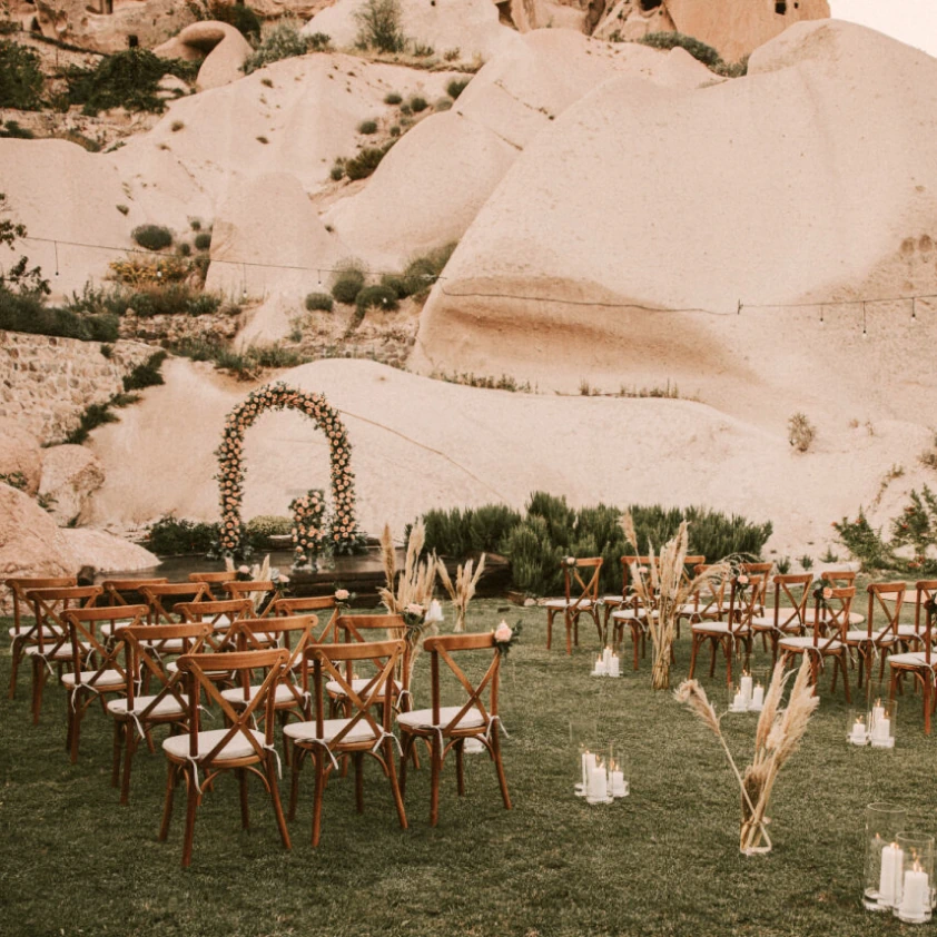 Fairy chimneys and valley view around Argos in Cappadocia