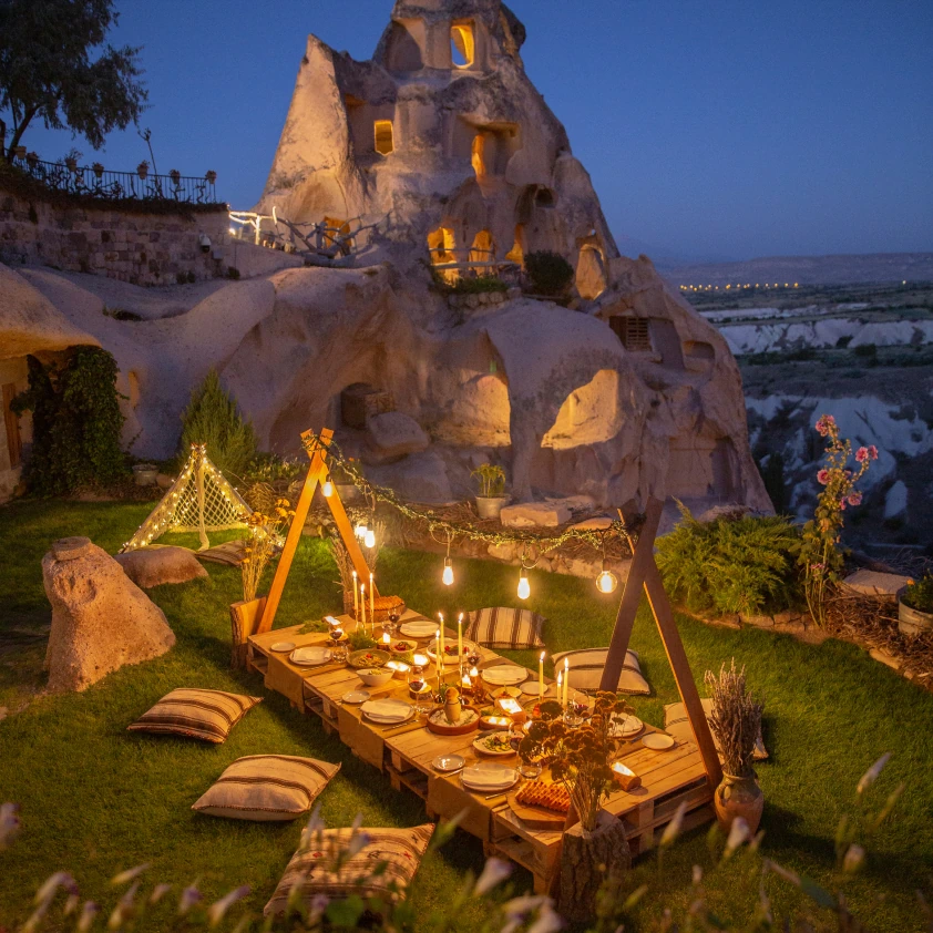 Fairy chimneys view around Argos in Cappadocia