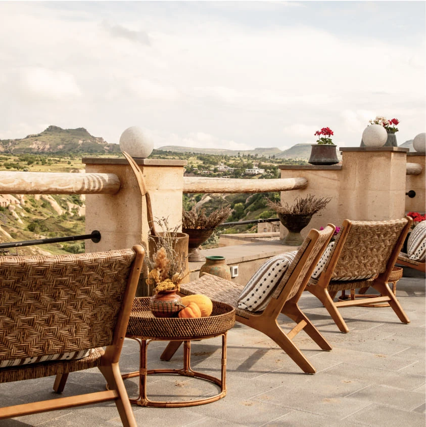 Stone-arched room at Seki Lounge, Argos in Cappadocia