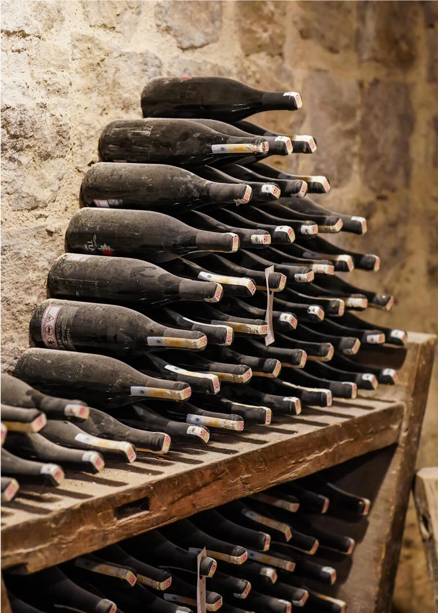 Wine tasting setup in the Bezirhane cellar, Argos in Cappadocia