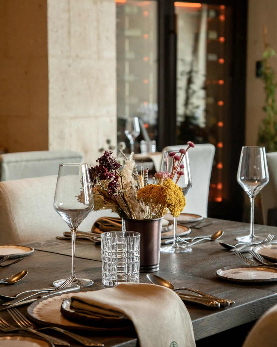 Set dining table at an Argos in Cappadocia restaurant