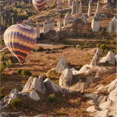 Cappadocia hot air balloons above Argos in Cappadocia
