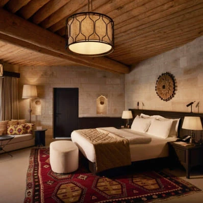 Arched stone interior detail at Argos in Cappadocia