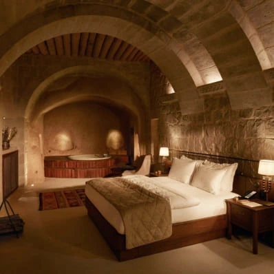 Arched stone corner at Argos in Cappadocia boutique hotel