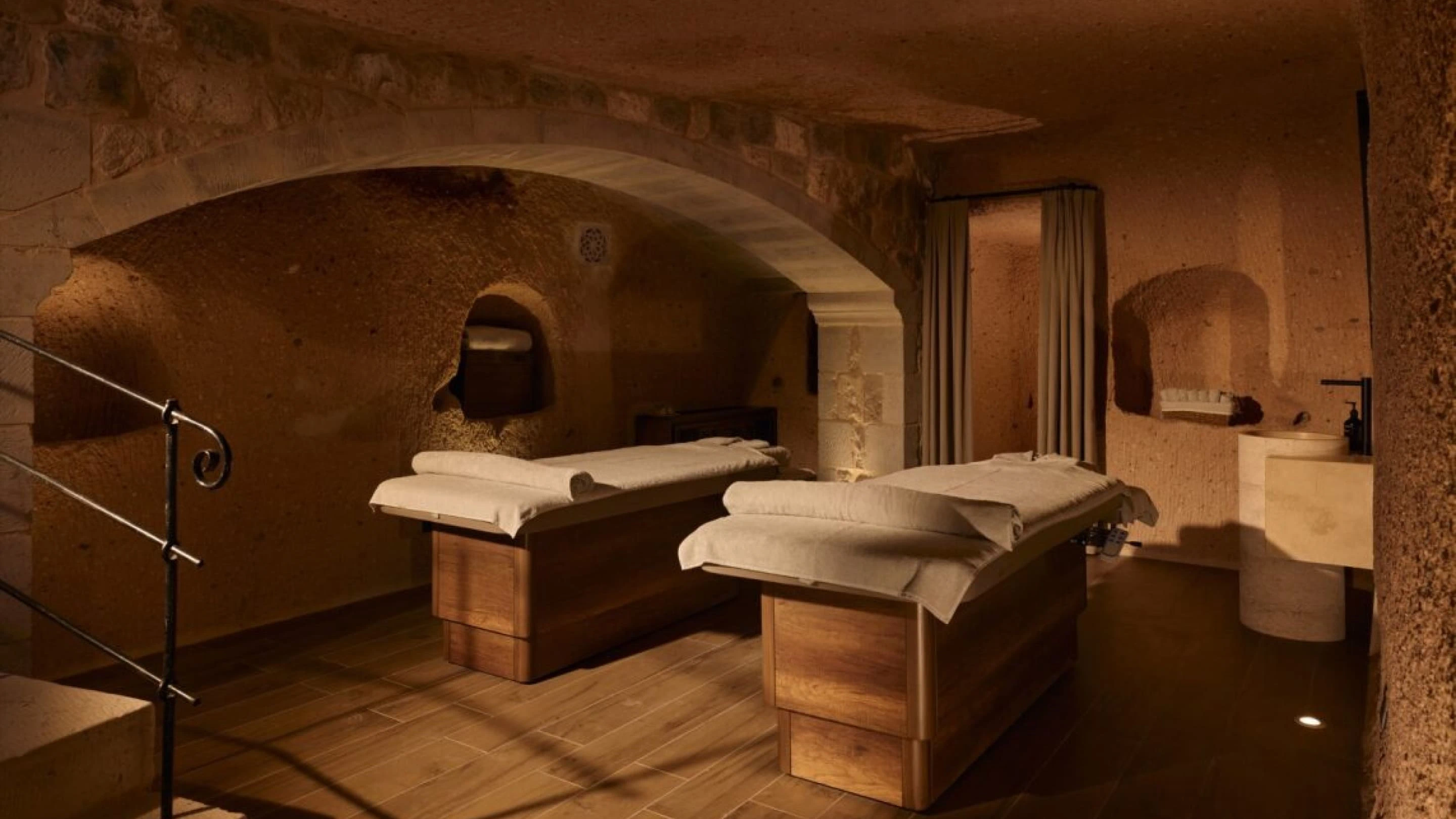 Argos Spa stone-arched massage room at Argos in Cappadocia