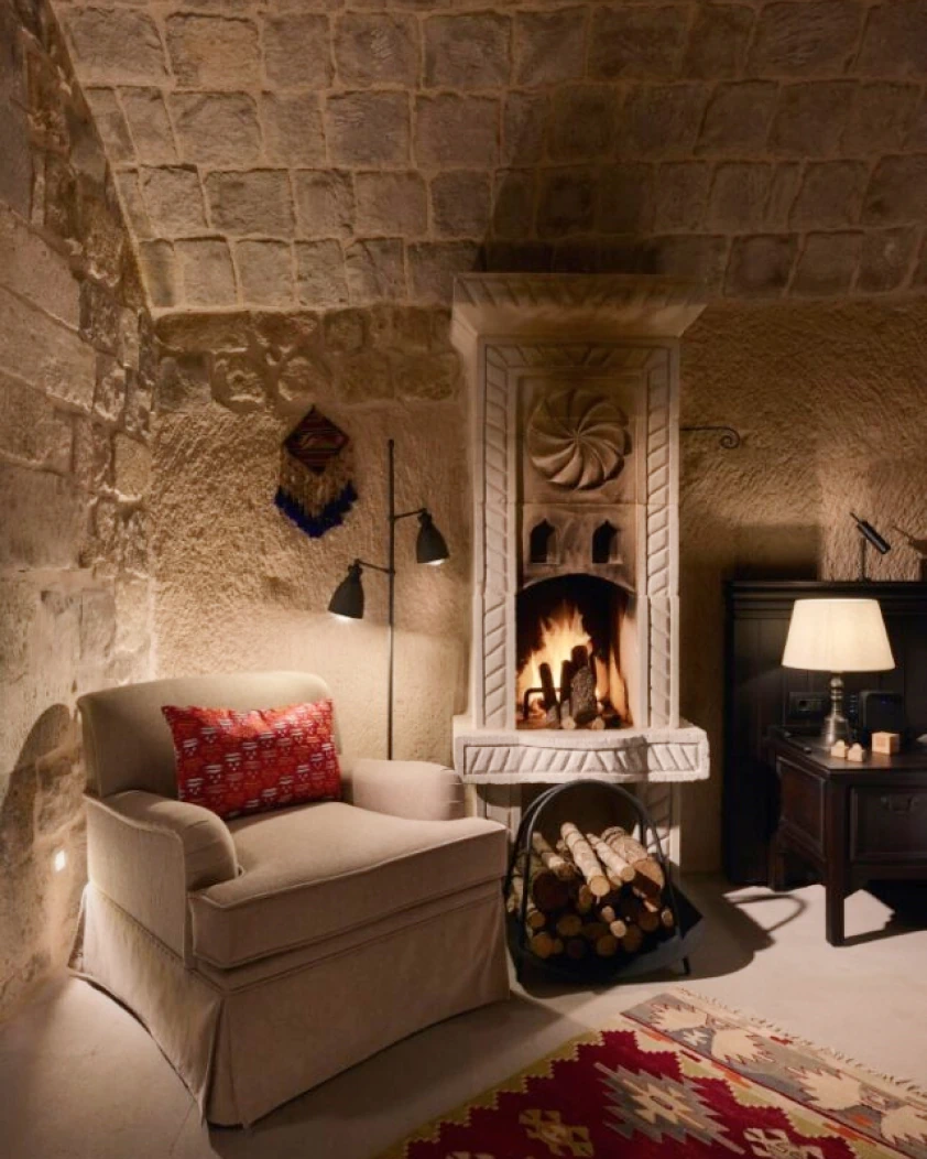 Argos in Cappadocia Standard Room with arched stone bedroom