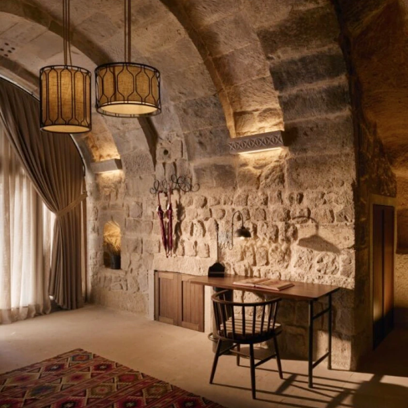 Grand Cave Splendid Suite stone interior at Argos in Cappadocia