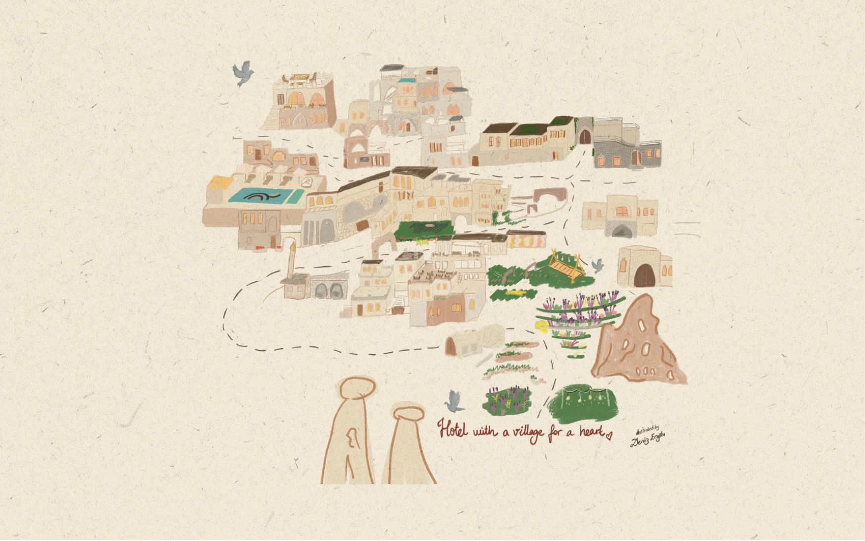 Argos in Cappadocia otel yerleşim ve çevre haritası çizimi