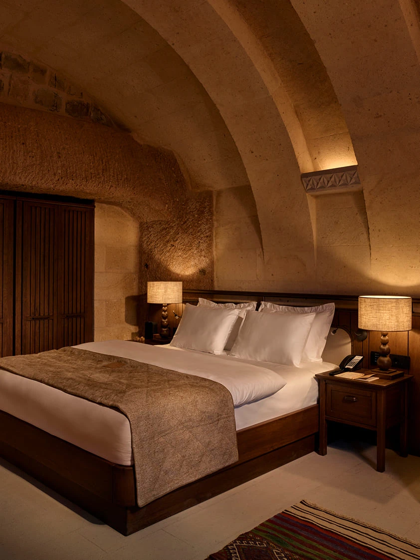 Two-Bedroom Suite bathroom and living detail at Argos in Cappadocia