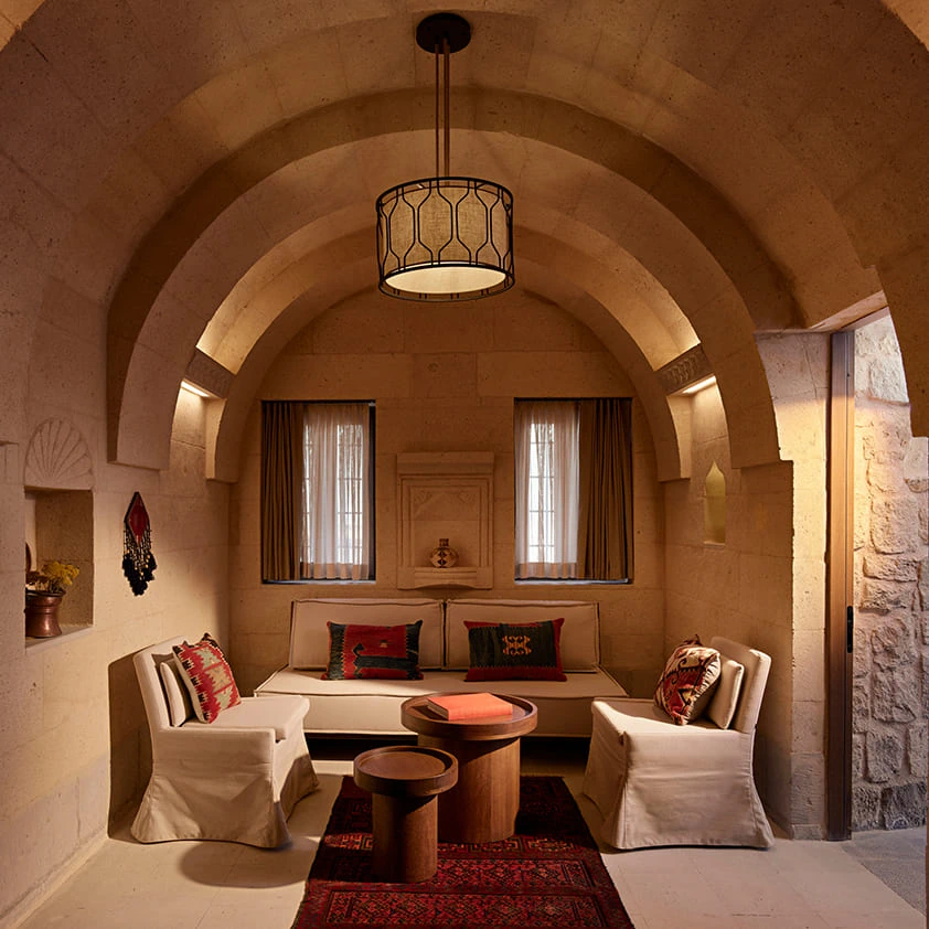 Two-Bedroom Suite arched dining area at Argos in Cappadocia